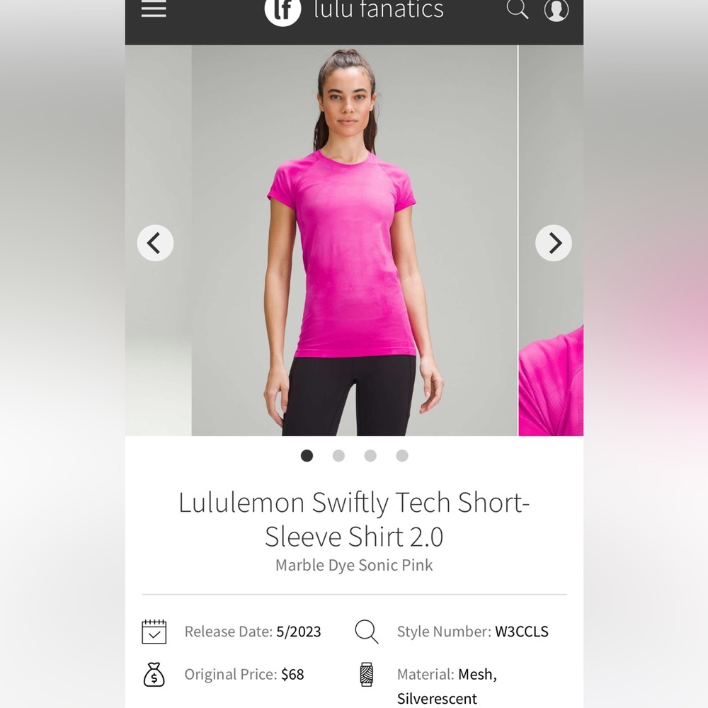 Lululemon swiftly sonic pink* marble dye